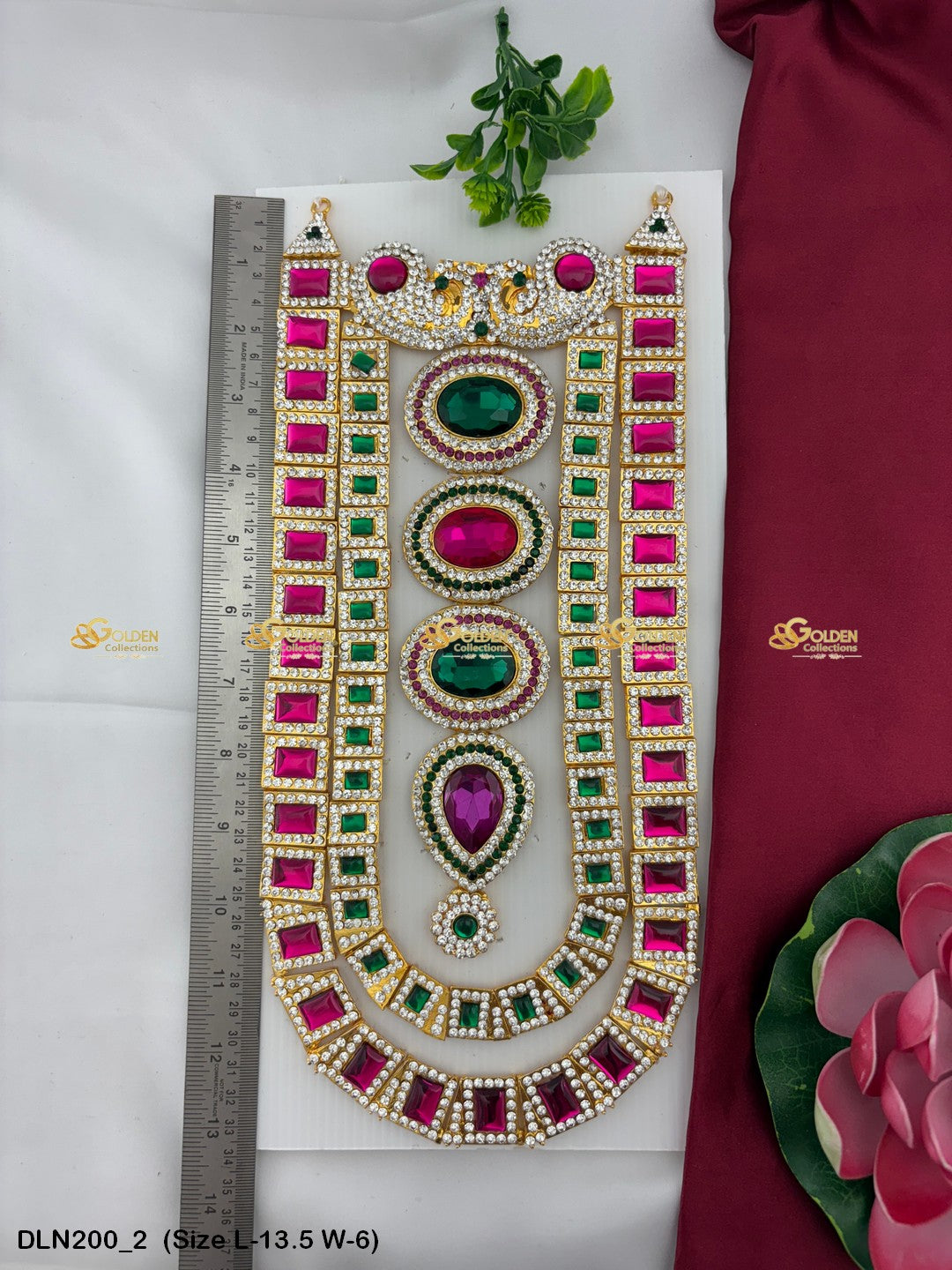 Amman Decoration With 2 Layered Long Haram Goldencollections Size: 13.5 X 6, Color: Multi, Style: Chest Image 2