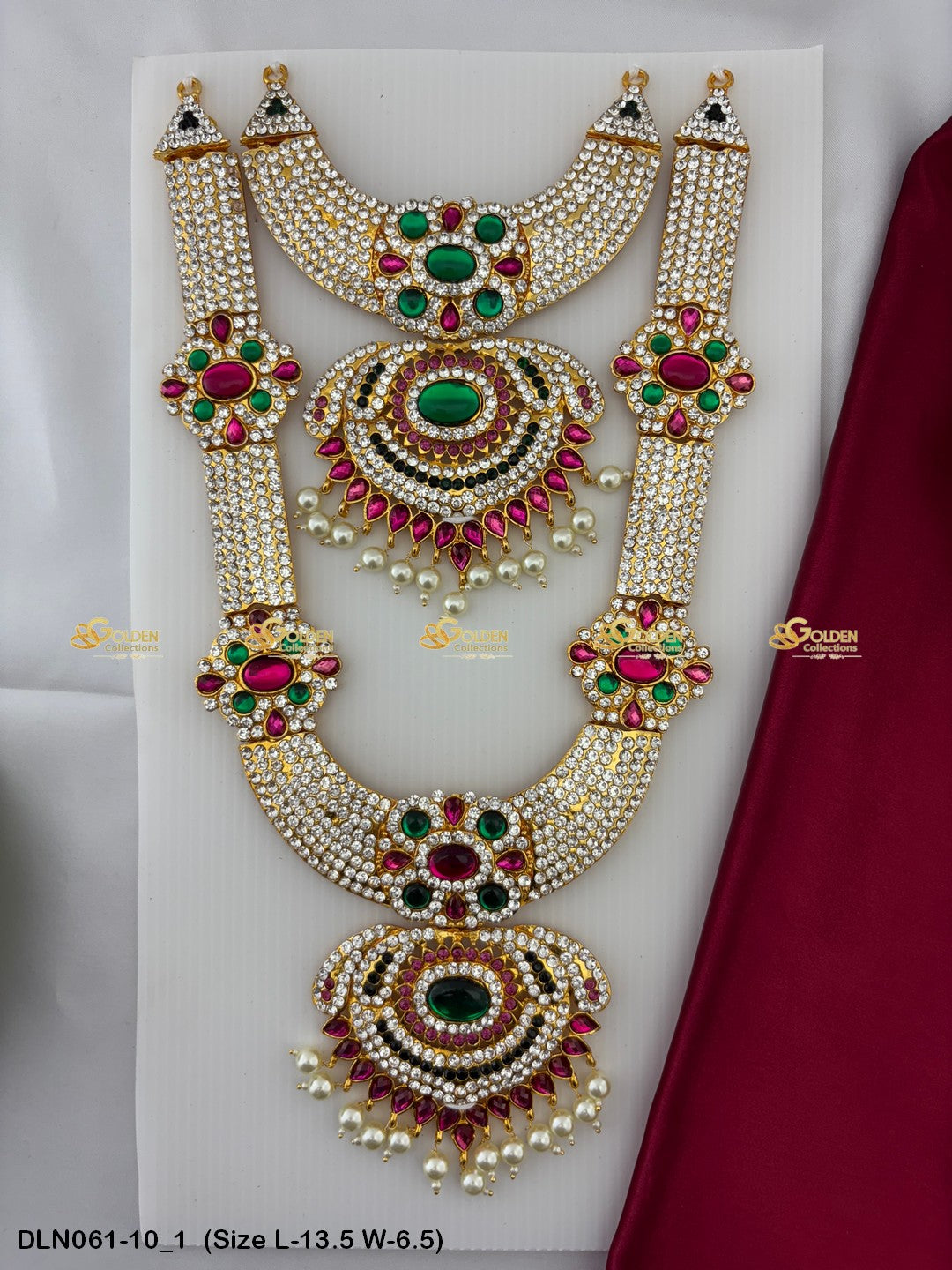 Amman Deity Decorative Long Haram Goldencollections Size: 13.5 X 6.5, Color: Multi, Style: 2 Step Image 1