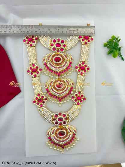 Amman Deity Decorative Long Haram Goldencollections Size: 14.5 X 7.5, Color: Pink, Style: 2 Step Image 3