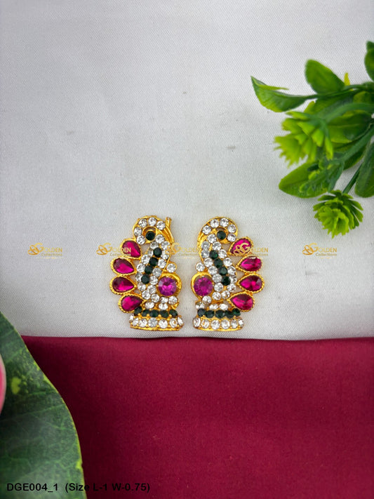 Amman God Stone Earrings - Karna Pathakam - GoldenCollections DGE-004