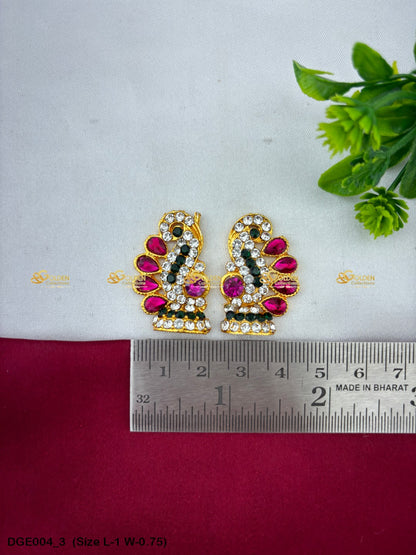 amman goddess stone earrings karna pathakam goldencollections Size: 1 x 0.75, Color: Multi, Style: Karna Pathakam Image 3