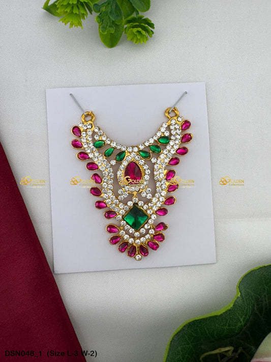 Amman Stone Necklace Goldencollections Size: 3 X 2, Color: Multi, Style: 1 Step Image 1