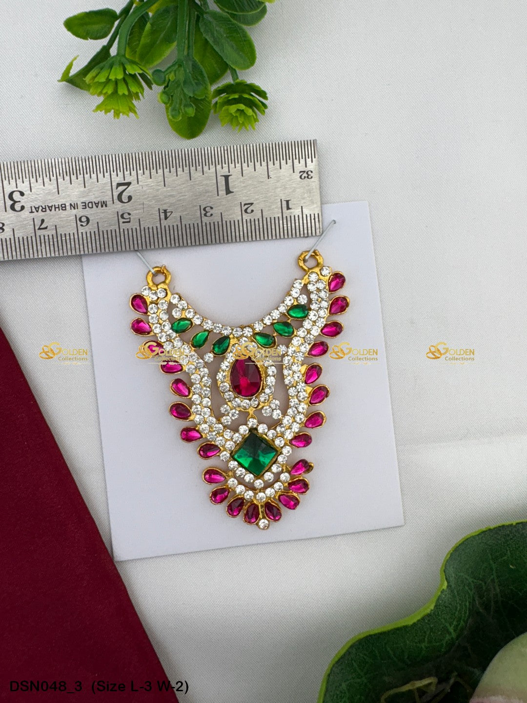 Amman Stone Necklace Goldencollections Size: 3 X 2, Color: Multi, Style: 1 Step Image 3