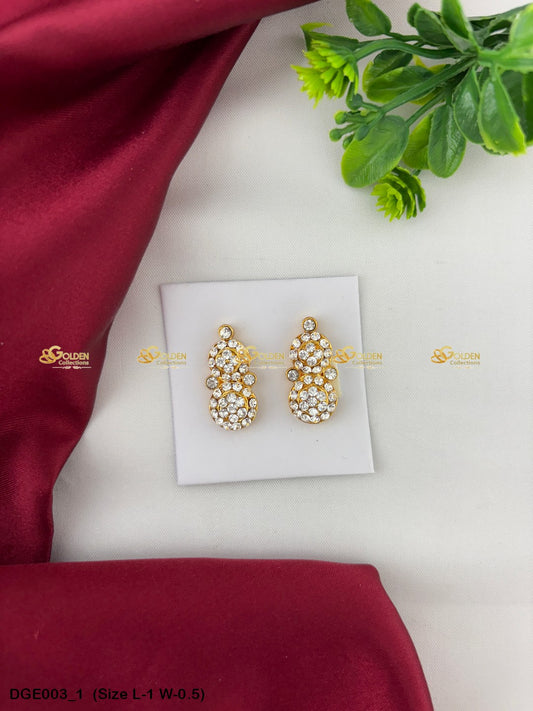 ammavaru deity stone earrings karna pathakam goldencollections Size: 1 x 0.5, Color: White, Style: Round Image 1