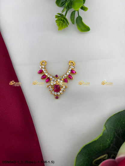 Ammavaru Short Necklace Goldencollections Size: 1.5 X 1.5, Color: Pink, Style: 1 Step Image 1