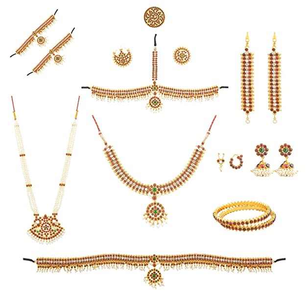 Bharatanatyam Dance Jewellery Set - Golden Collections