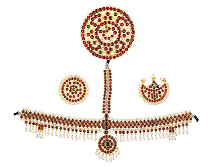 "Traditional Headset Sun Moon Rakodi for Bharatanatyam - Golden Collections"