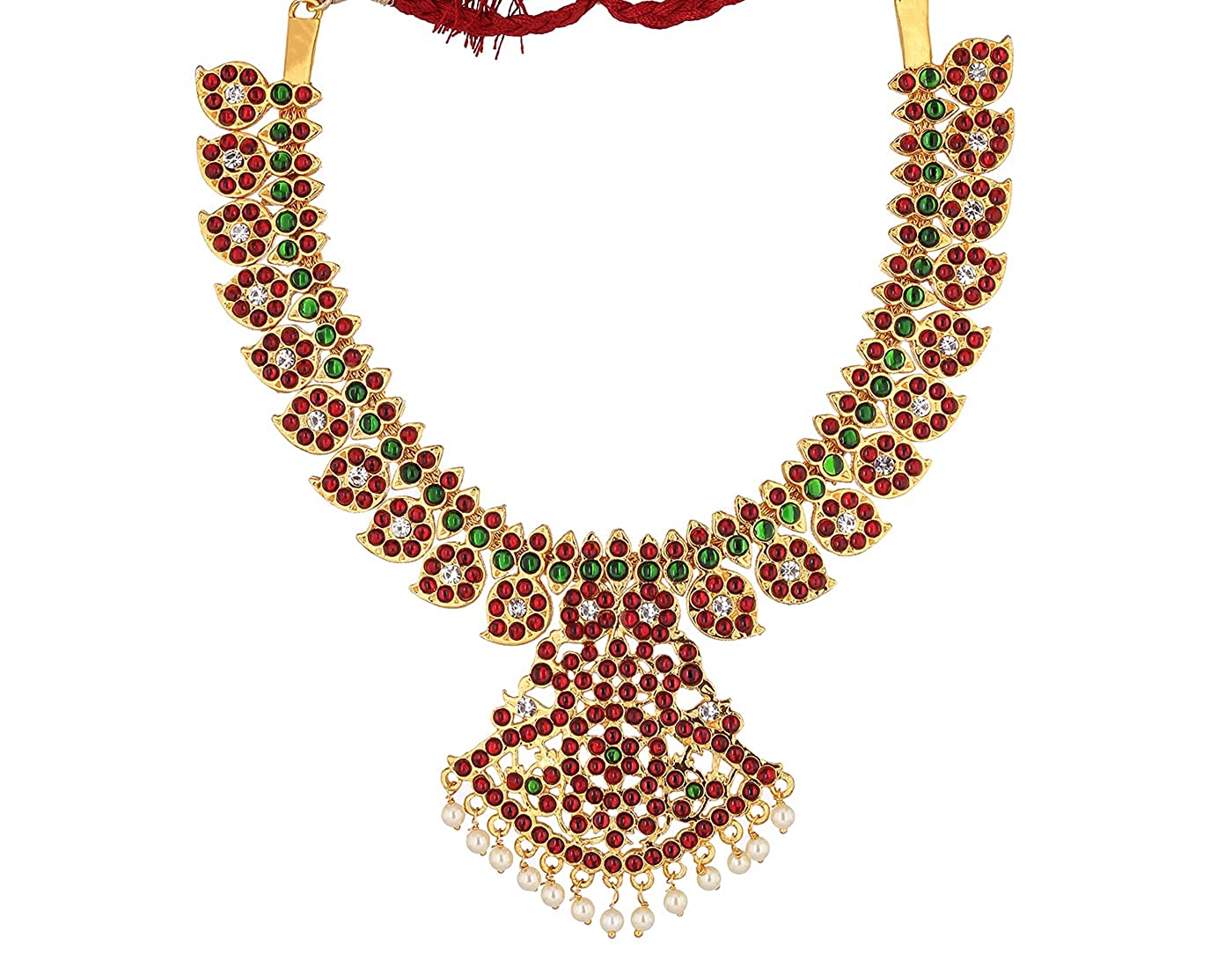 Goldencollections Regal Mango Temple Haram Necklace for Bharatanatyam