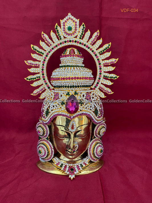 Brass Lakshmi Face with Complete Jewelry - Perfect for Pooja VDF-034