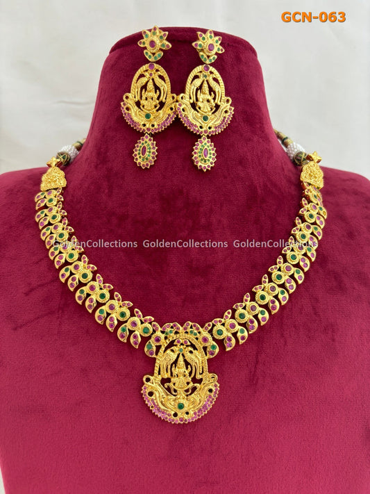 Crystal Necklace : Nakshi One Gram Gold Jewellery GoldenCollections 