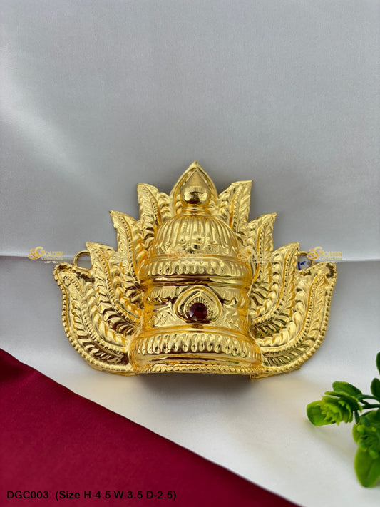 Deity Crown Divine Jewellery Goldencollections Size: 4.5 X 3.5 X 2.5, Color: Gold, Style: Jwala Image 1