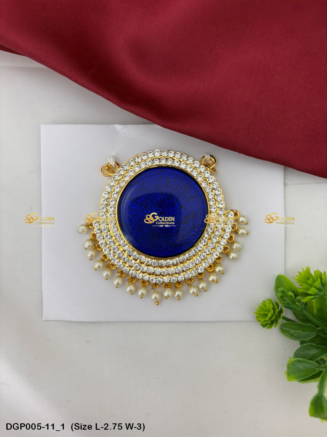 Deity God Jewellery Lockets Goldencollections Size: 2.75 x 3, Color: Blue, Style: Pendant Image 1