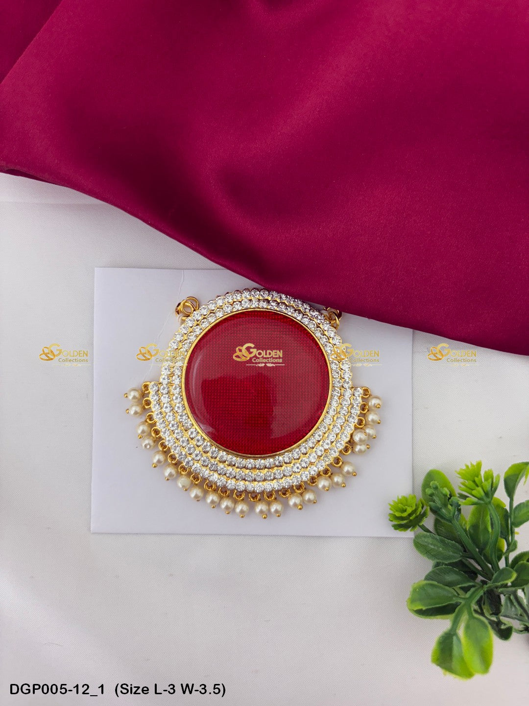 Deity God Jewellery Lockets Goldencollections Size: 3 x 3.5, Color: Red, Style: Pendant Image 1