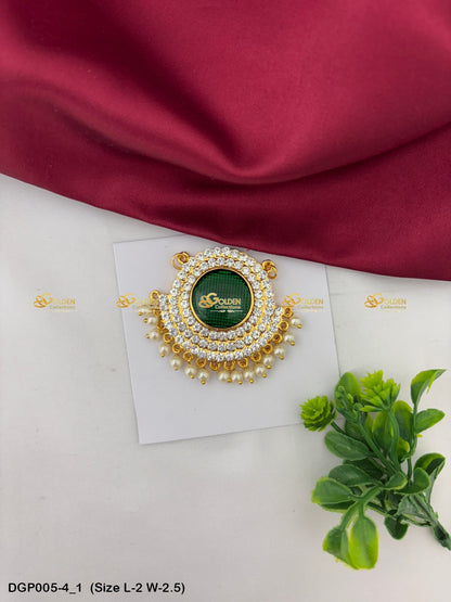 Deity God Jewellery Lockets Goldencollections Size: 2 x 2.5, Color: Green, Style: Pendant Image 1