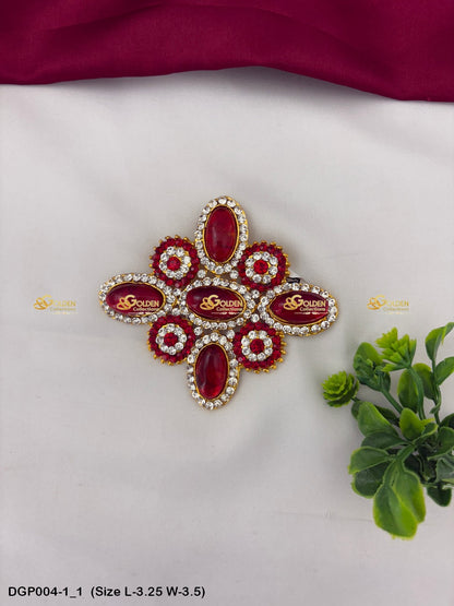 Deity Jewellery Pendant Goldencollections Size: 3.25 x 3.5, Color: Maroon, Style: Pendant Image 1