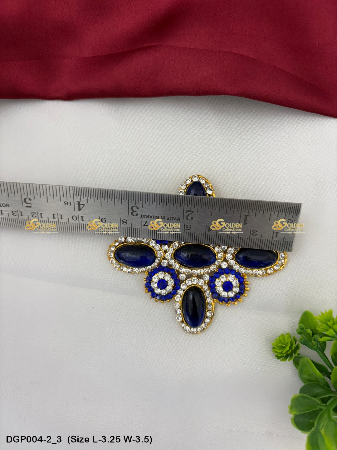 Deity Jewellery Pendant Goldencollections Size: 3.25 x 3.5, Color: Blue, Style: Pendant Image 3