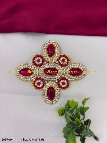 Deity Jewellery Pendant Goldencollections Size: 4 x 4.5, Color: Maroon, Style: Pendant Image 1