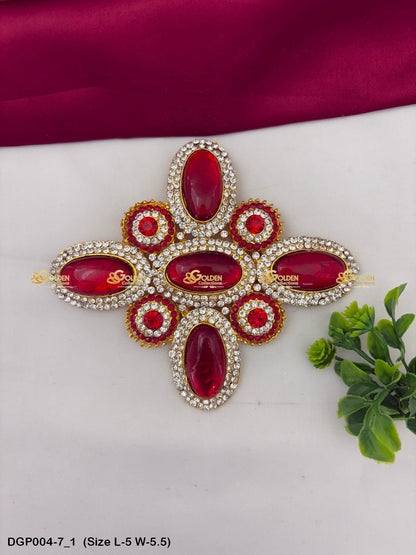 Deity Jewellery Pendant Goldencollections Size: 5 x 5.5, Color: Maroon, Style: Pendant Image 1