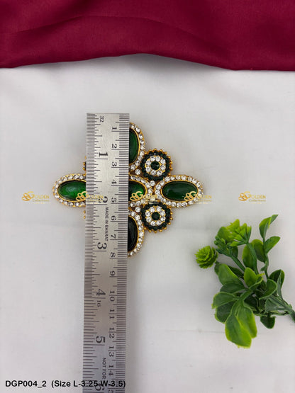 Deity Jewellery Pendant Goldencollections Size: 3.25 x 3.5, Color: Green, Style: Pendant Image 2