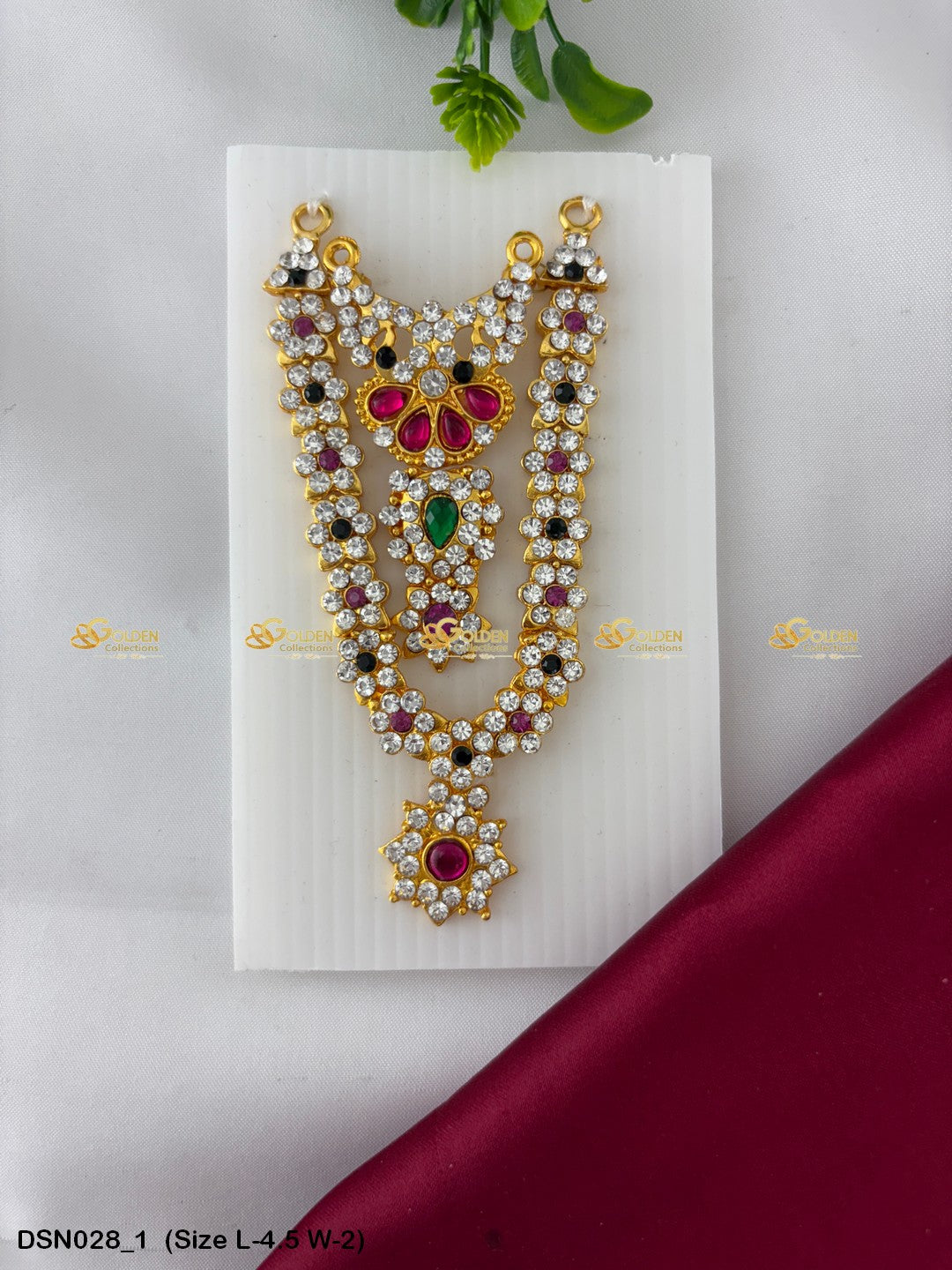 Deity Jewelry Goldencollections Size: 4.5 X 2, Color: Multi, Style: 2 Step Image 1