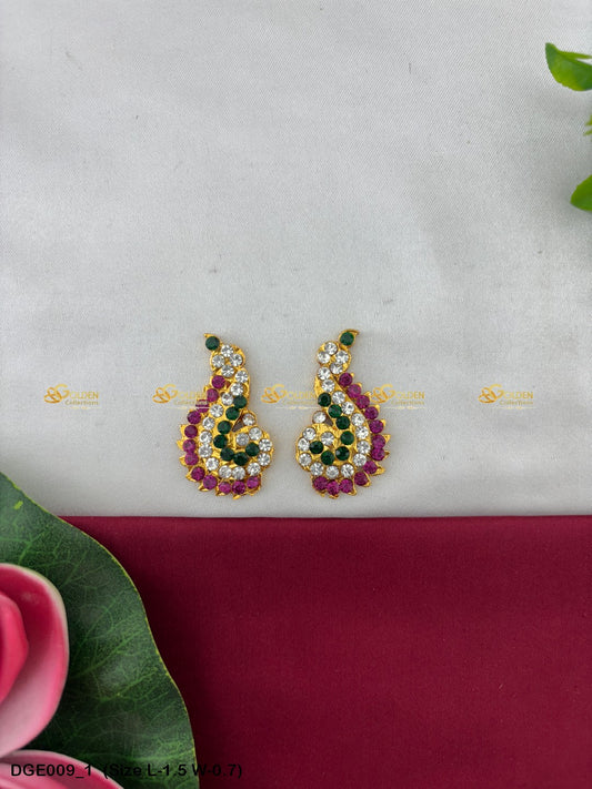 divine god earrings karna pathakam goldencollections Size: 1.5 x 0.7, Color: Multi, Style: Karna Pathakam Image 1