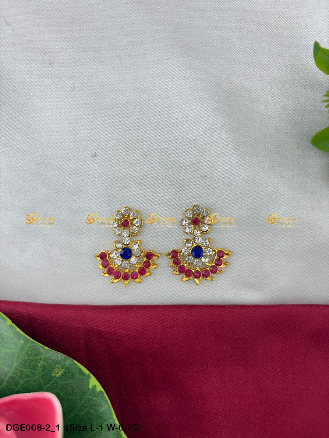 elegant ammavaru earrings karna pathakam goldencollections Size: 1 x 0.75, Color: White, Style: Karna Pathakam Image 1