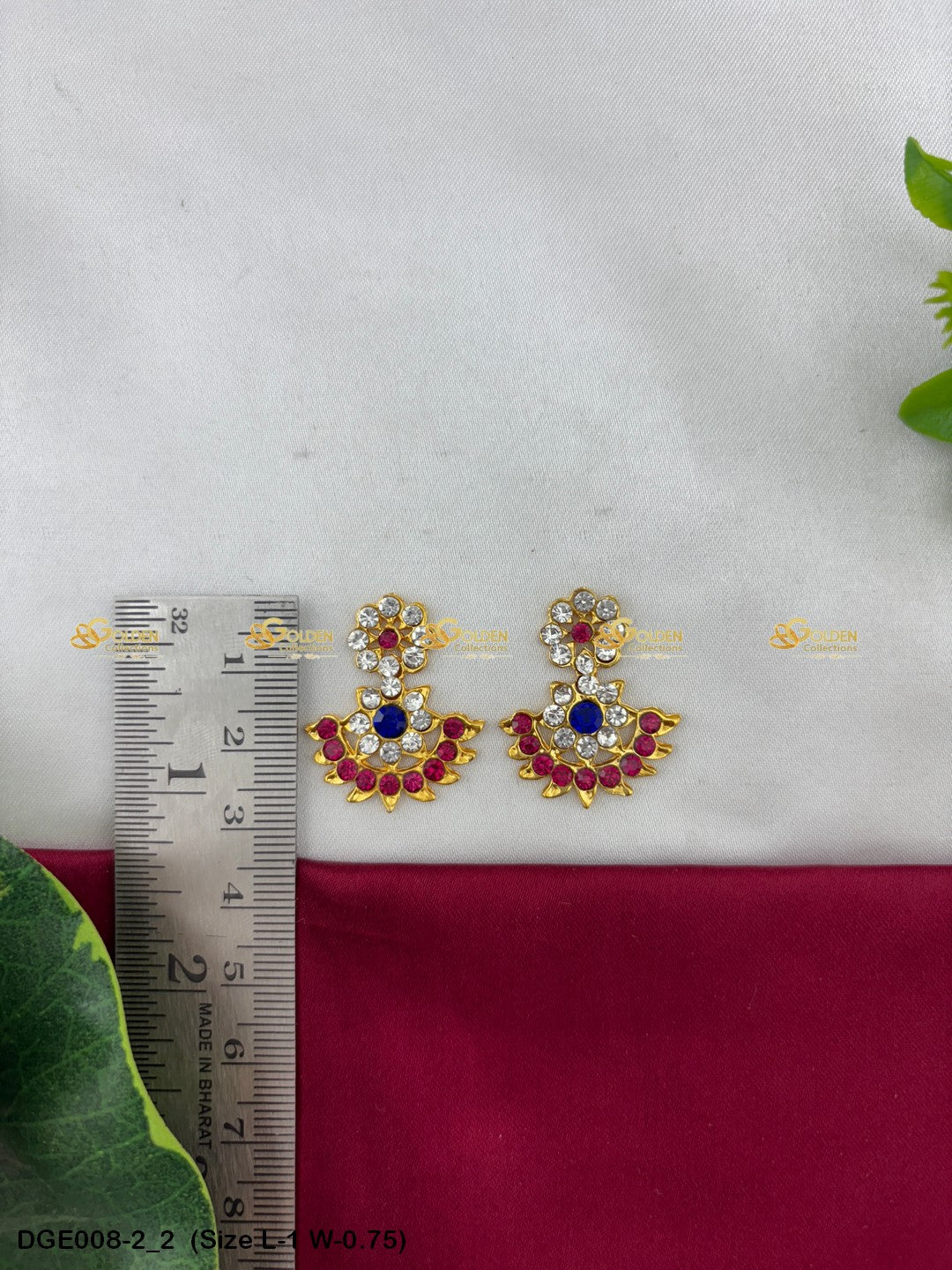 elegant ammavaru earrings karna pathakam goldencollections Size: 1 x 0.75, Color: White, Style: Karna Pathakam Image 2