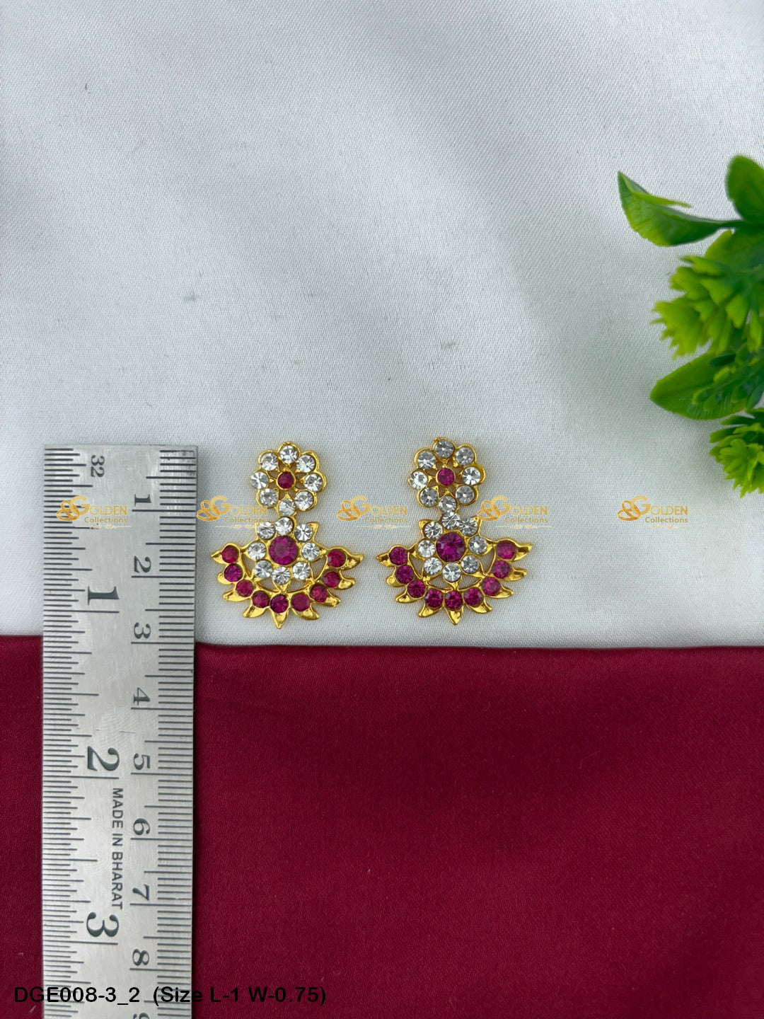 elegant ammavaru earrings karna pathakam goldencollections Size: 1 x 0.75, Color: Multi Blue, Style: Karna Pathakam Image 2