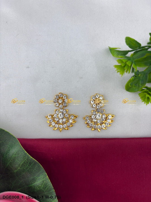 elegant ammavaru earrings karna pathakam goldencollections Size: 1 x 0.75, Color: Multi Green, Style: Karna Pathakam Image 1