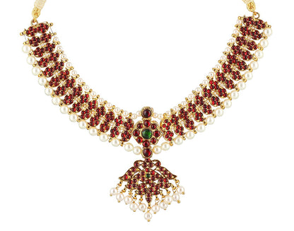 Stunning Bharatanatyam Necklace - Golden Collections