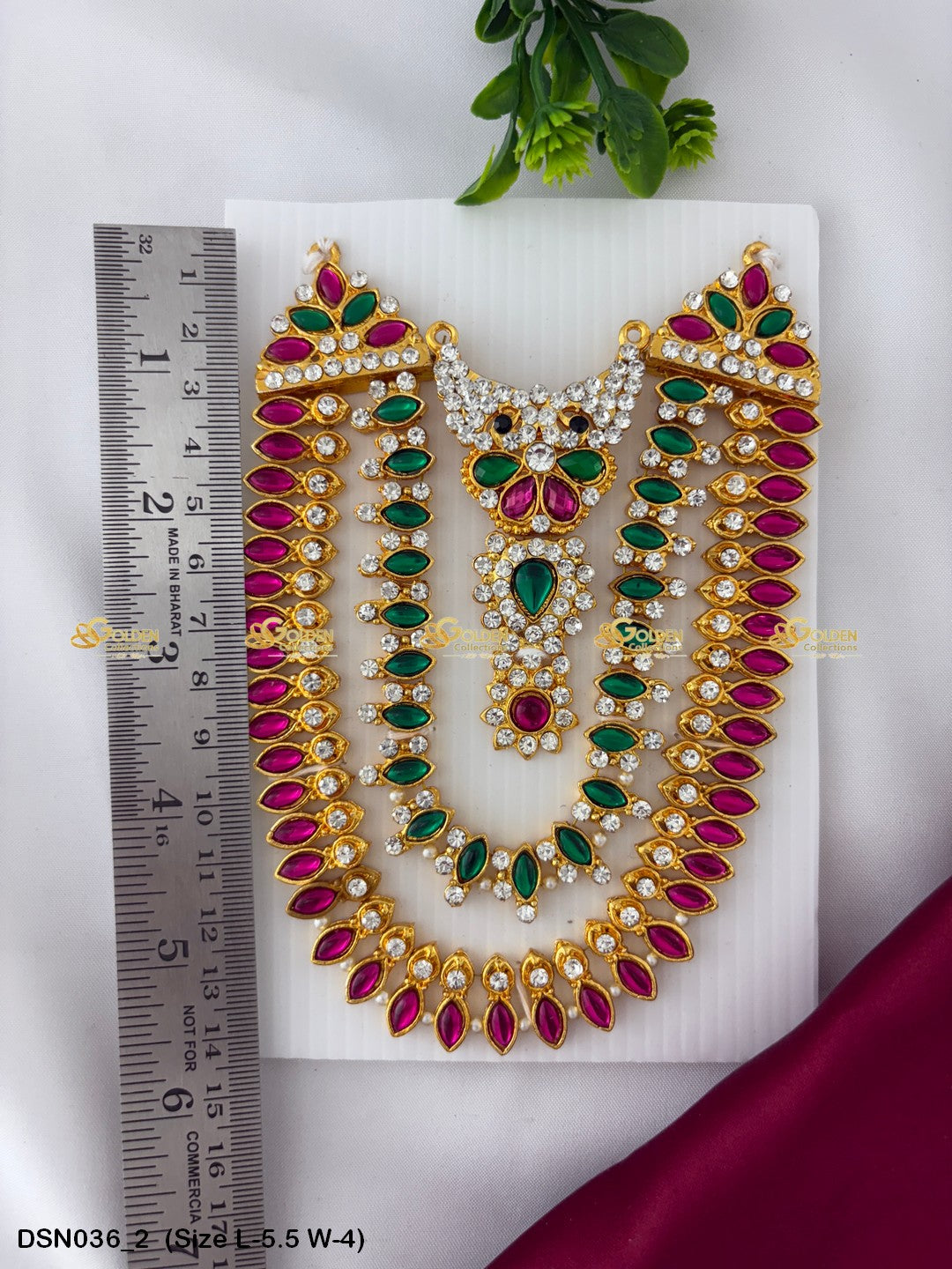 Elegant Jewellery For Goddess Goldencollections Size: 5.5 X 4, Color: Multi, Style: Chest Image 2