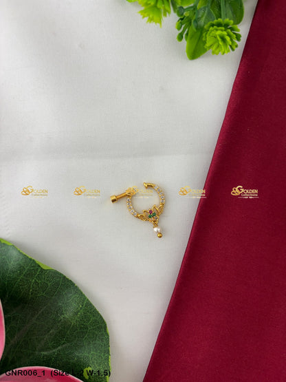 Exquisite Deity Nose Rings Goldencollections Size: 2 x 1.5, Color: Multi, Style: Nath Nose Ring Image 1