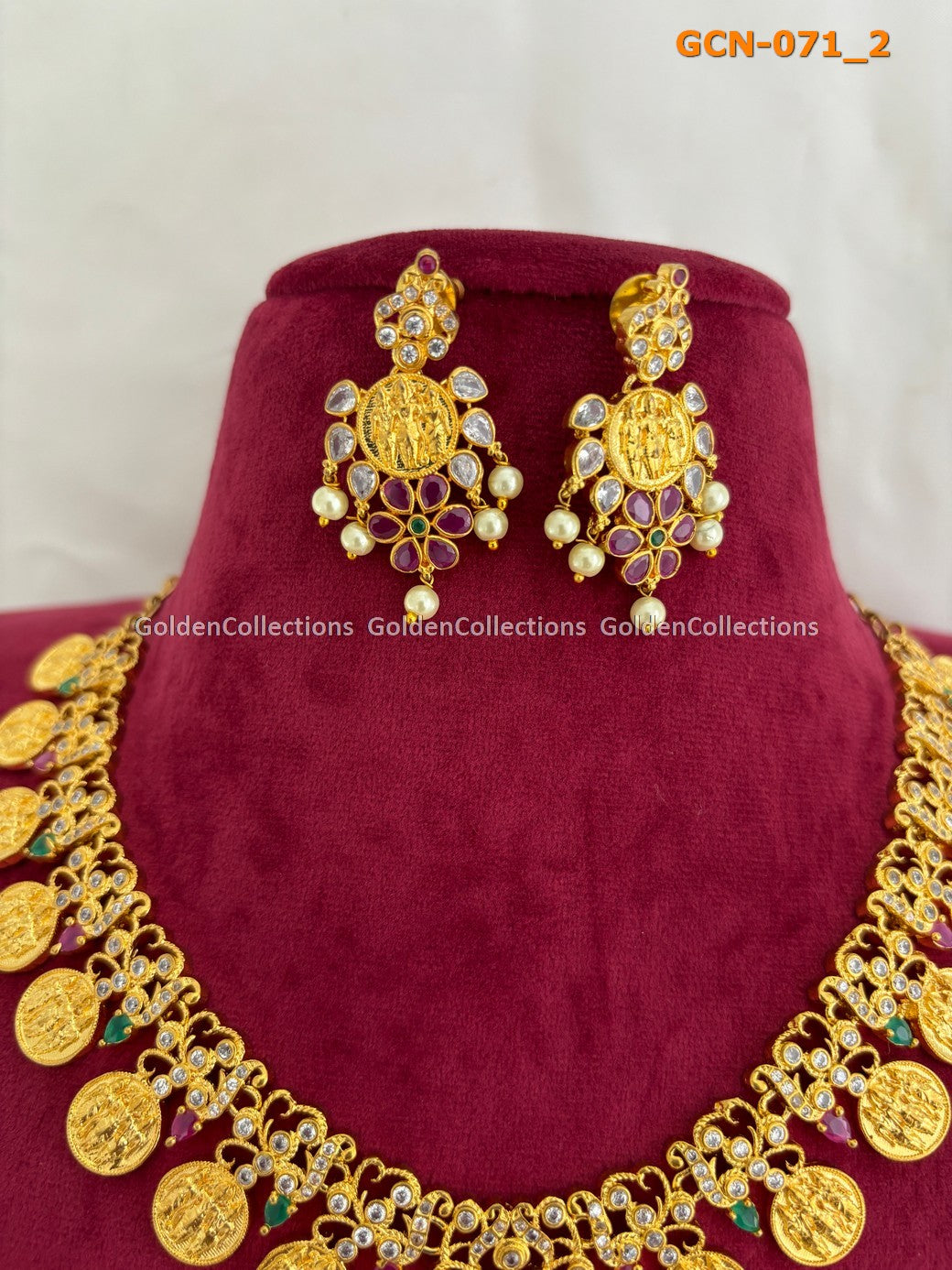 Gale Ka Set : Necklace Set South Indian Golden Collections 3