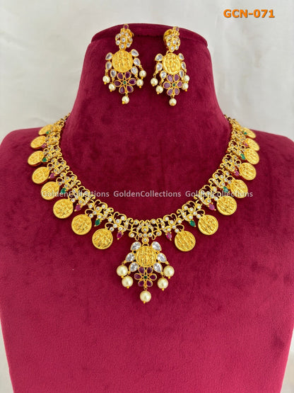 Gale Ka Set : Necklace Set South Indian Golden Collections 