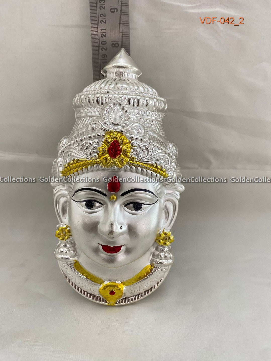 German Silver Varalakshmi Face for Religious and Pooja Decor VDF-042 2