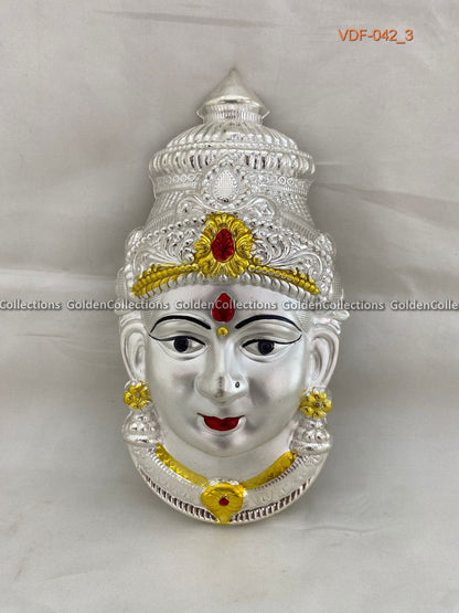 German Silver Varalakshmi Face for Religious and Pooja Decor VDF-042 3