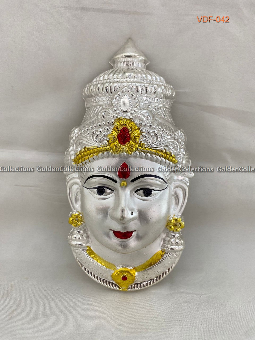 German Silver Varalakshmi Face for Religious and Pooja Decor VDF-042