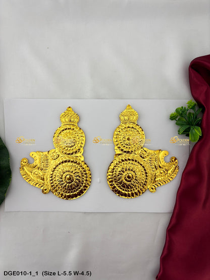 god earrings divine jewels goldencollections Size: 5.5 x 4.5, Color: Gold, Style: Karna Pathakam Image 1