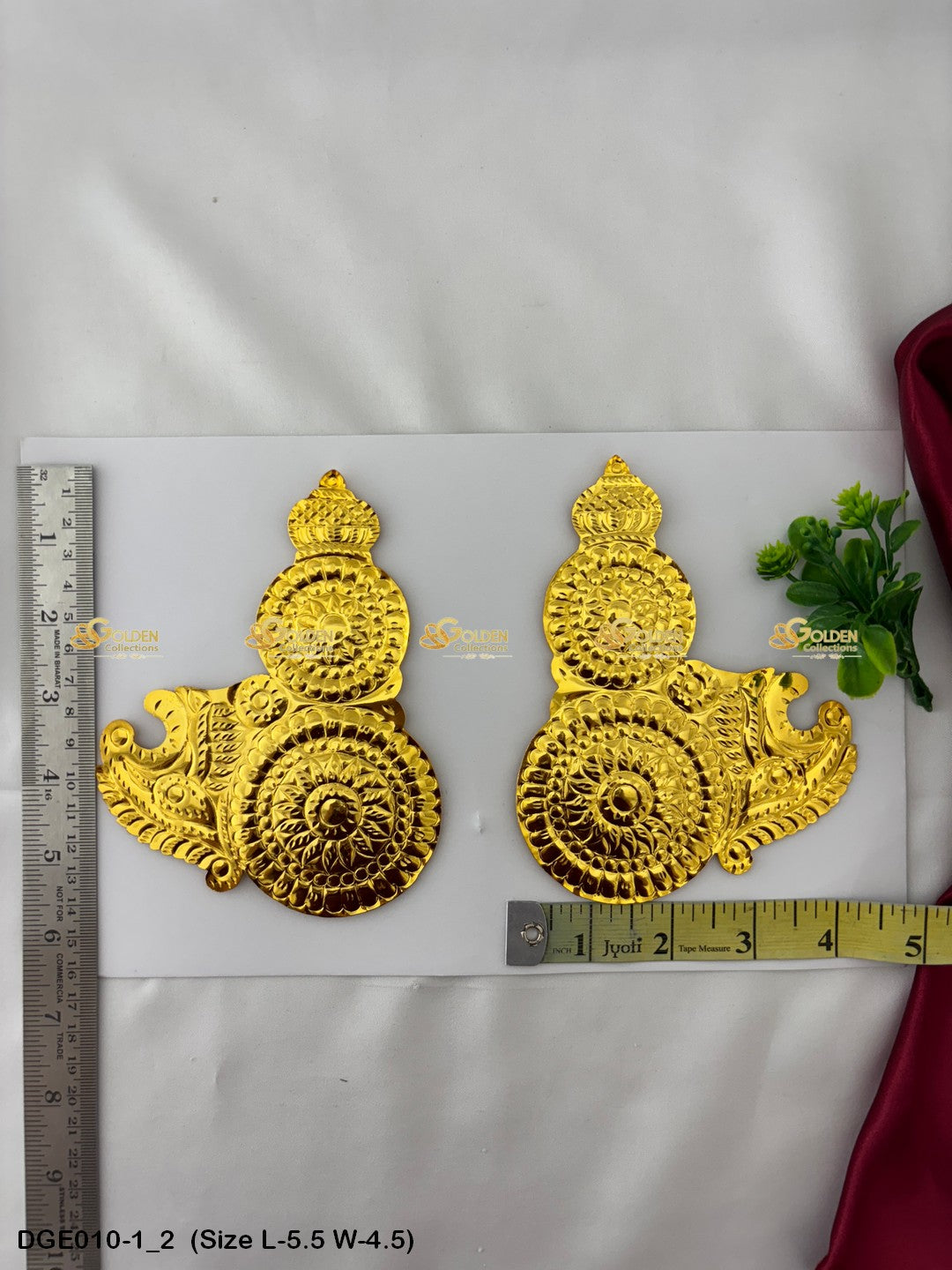 god earrings divine jewels goldencollections Size: 5.5 x 4.5, Color: Gold, Style: Karna Pathakam Image 2