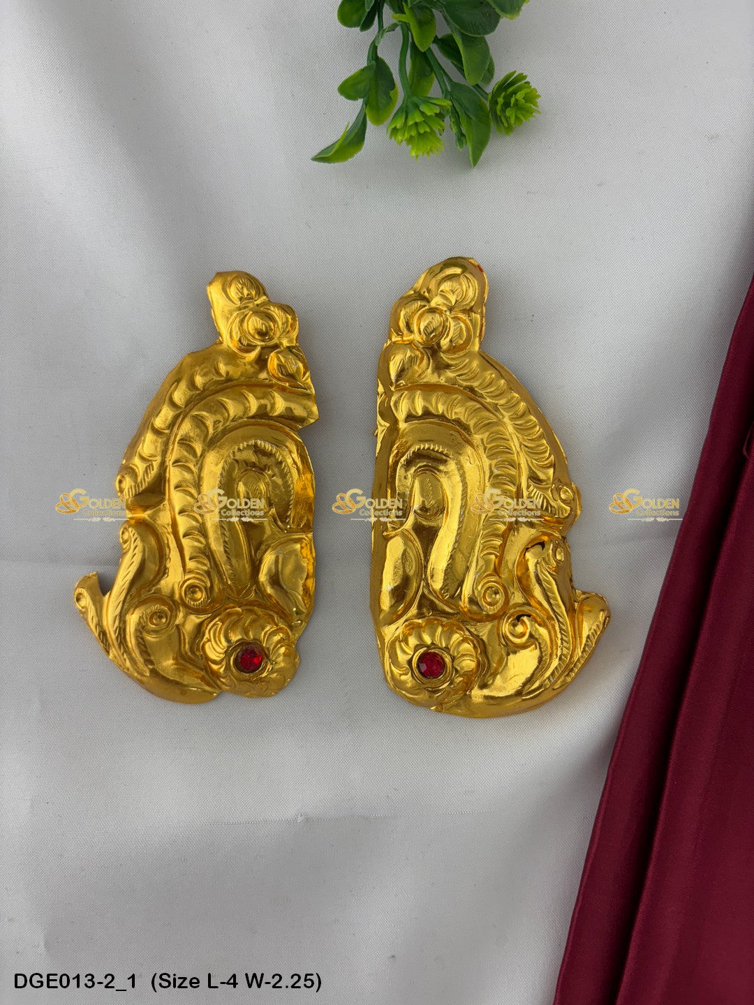 god goddess earrings divine adornments goldencollections Size: 4 x 2.25, Color: Gold, Style: Karna Pathakam Image 1