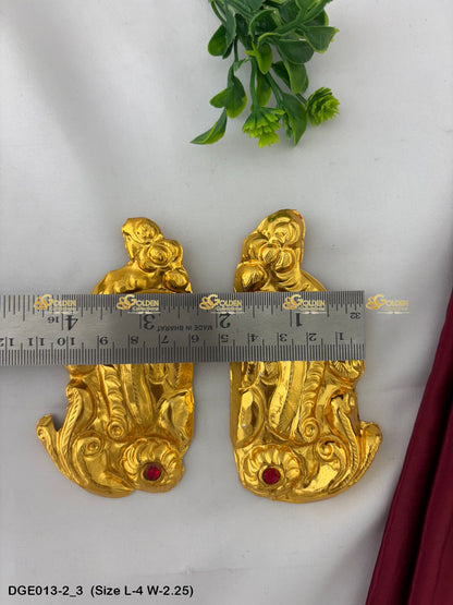 god goddess earrings divine adornments goldencollections Size: 4 x 2.25, Color: Gold, Style: Karna Pathakam Image 3