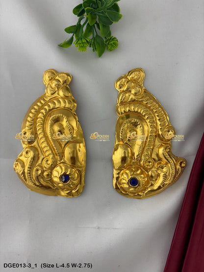 god goddess earrings divine adornments goldencollections Size: 4.5 x 2.75, Color: Gold, Style: Karna Pathakam Image 1