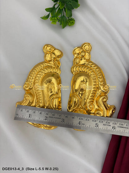 god goddess earrings divine adornments goldencollections Size: 5.5 x 3.25, Color: Gold, Style: Karna Pathakam Image 3