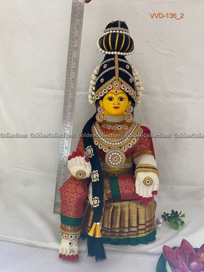 Goddess Amman Doll with Complete Jewellery Goldencollections VVD-136 2