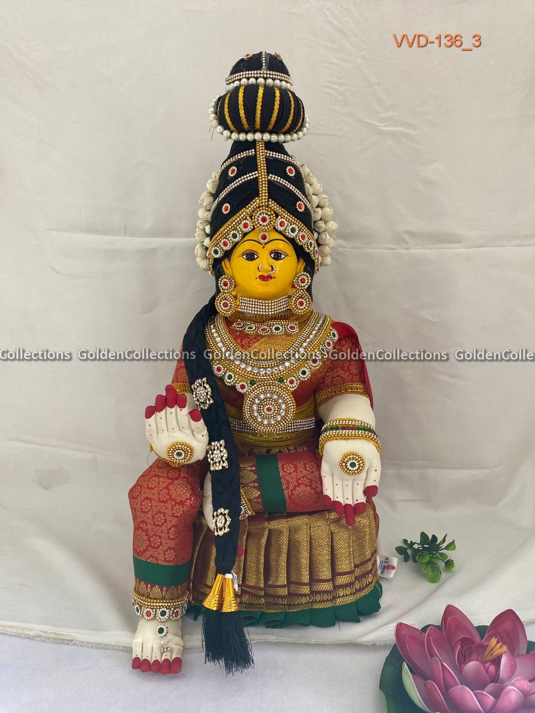 Goddess Amman Doll with Complete Jewellery Goldencollections VVD-136 3