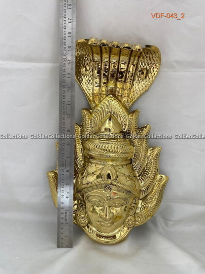 Goddess Brass Face with Snake Crown Varalakshmi Alankaram VDF-043 2