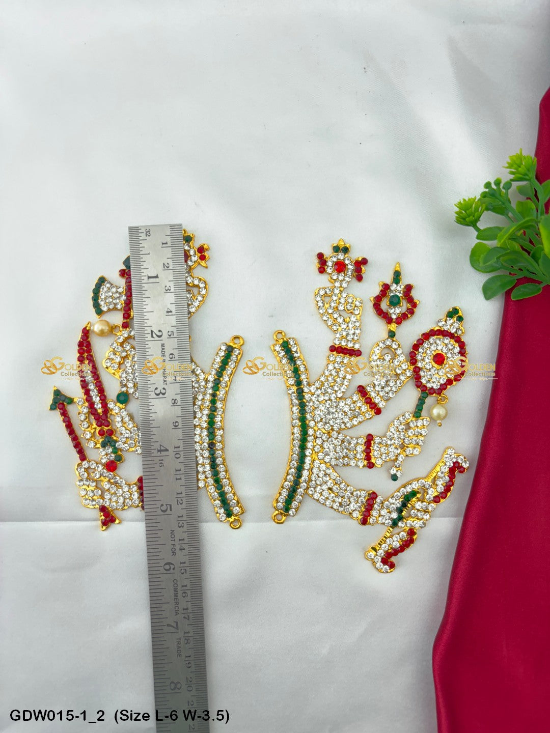 Goddess Durga Weapon Collection By Goldencollections Size: 6 x 3.5, Color: Multi Red, Style: Durga Hands Image 2