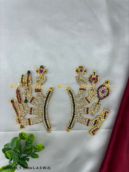 Goddess Durga Weapon Collection By Goldencollections Size: 4.5 x 3, Color: Multi, Style: Durga Hands Image 1