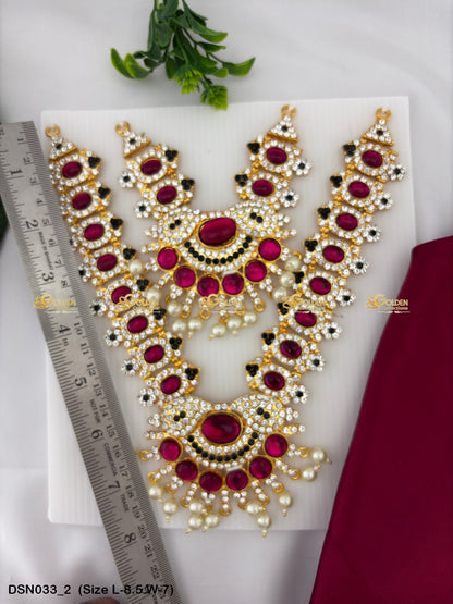 Goddess Lakshmi Short Necklace Goldencollections Size: 8.5 X 7, Color: Multi, Style: 2 Step Image 2