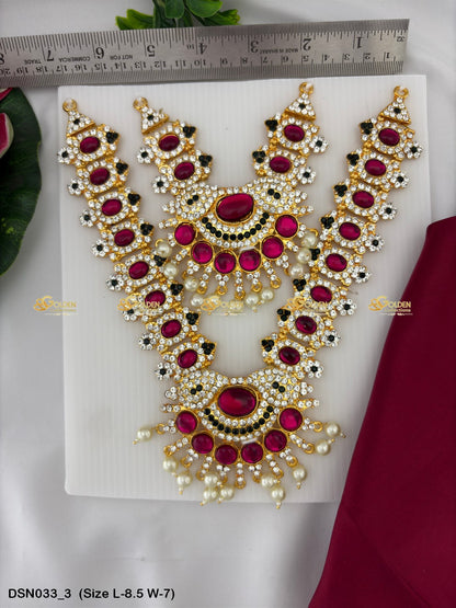 Goddess Lakshmi Short Necklace Goldencollections Size: 8.5 X 7, Color: Multi, Style: 2 Step Image 3